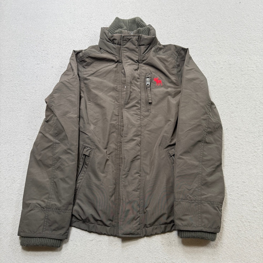 Abercrombie & Fitch Jacket Mens Small Olive Green Mesh Lined Windbreaker Outdoor